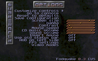 Fodquake options menu